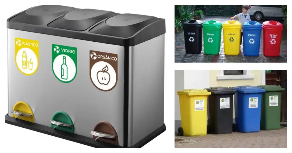 Recycling containers: colours and types