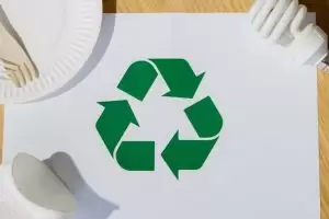 Recycling symbol on packaging