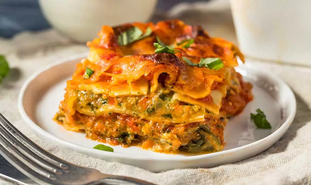 Veggie lasagne, een plantaardig aanbod voor restaurants