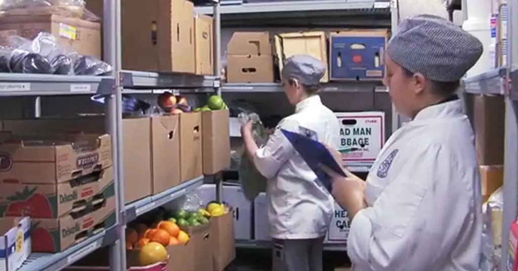 Kitchen staff taking stock of oversupply in restaurant